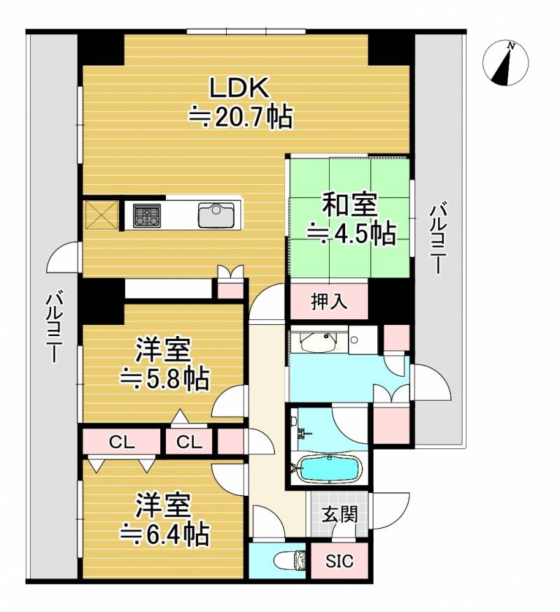 エスト・ソレイユ紺屋町 906の間取り画像