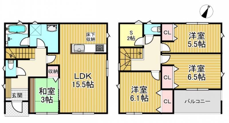 西条市喜多川 一戸建 の間取り画像