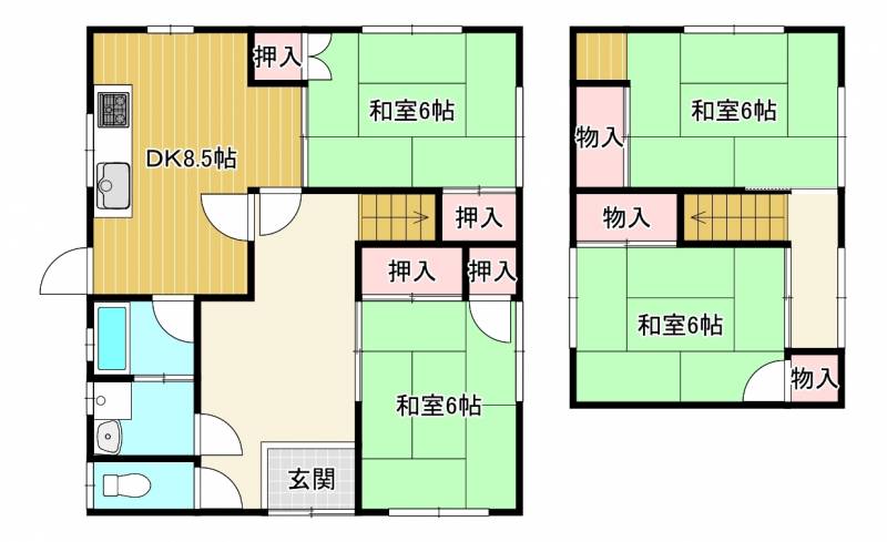 西条市安知生 一戸建 の間取り画像