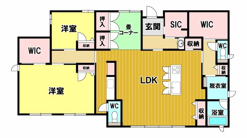 西条市下島山甲 一戸建 の間取り画像