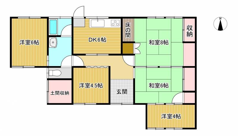 西条市洲之内甲 一戸建 の間取り画像