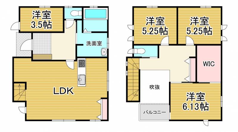 西条市喜多川 一戸建 の間取り画像