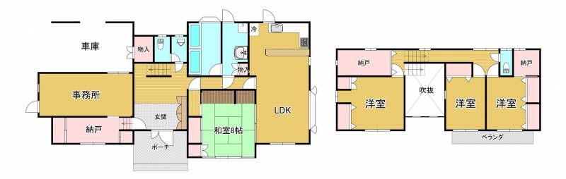 西条市中西 一戸建 の間取り画像