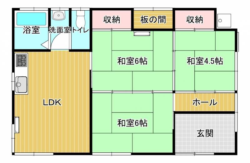 西条市小松町新屋敷 一戸建 の間取り画像