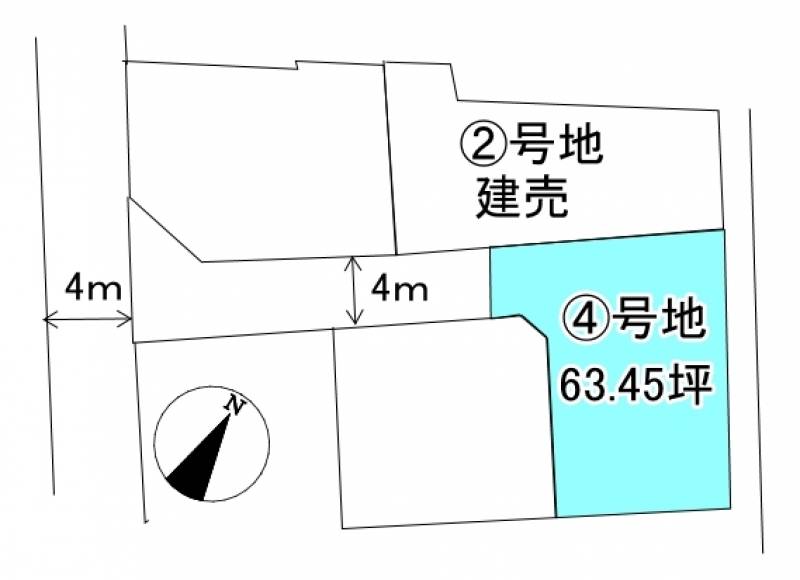 西条市大町  4号地の区画図