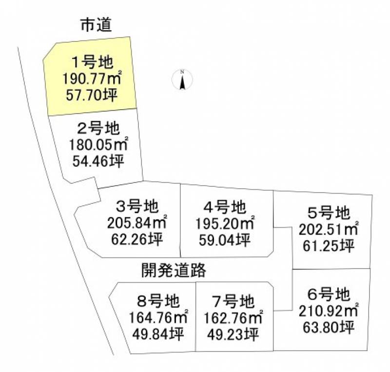 西条市大町  １号地の区画図