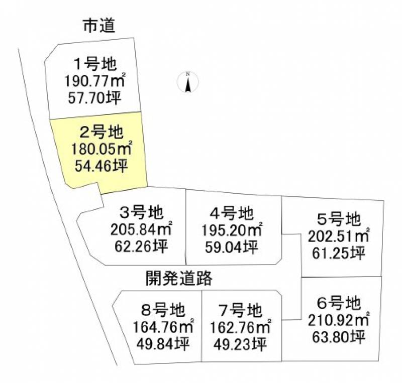 西条市大町  2号地の区画図