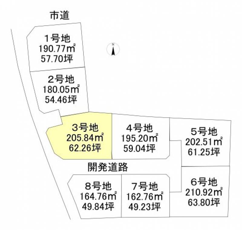 西条市大町  3号地の区画図