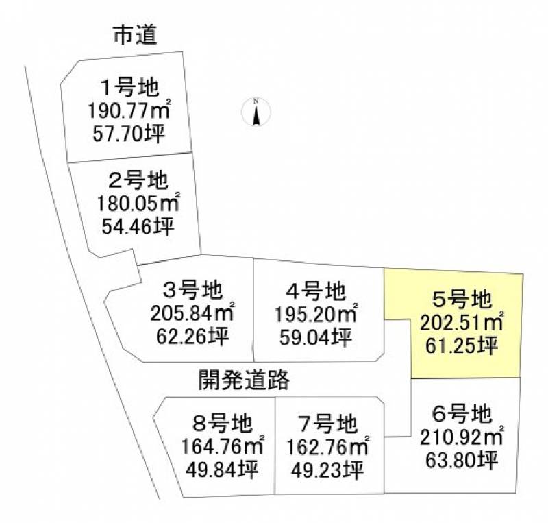 西条市大町  5号地の区画図