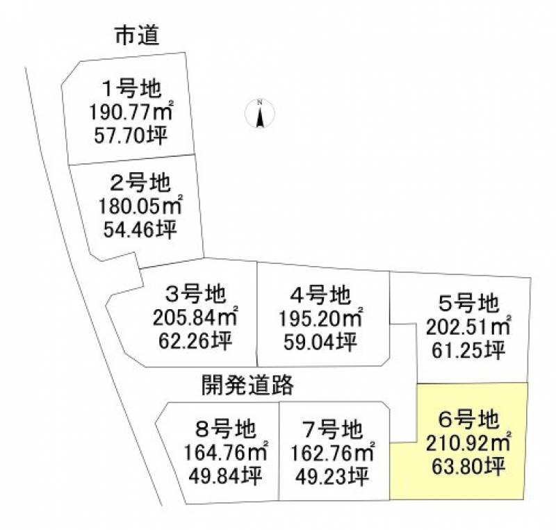 西条市大町  6号地の区画図