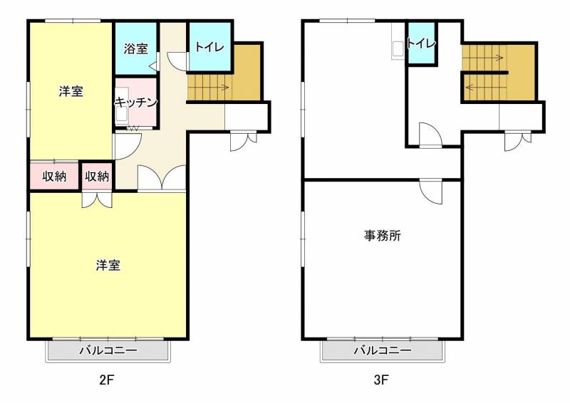 橋本テナント　ビル 2-3F 西側の間取り画像