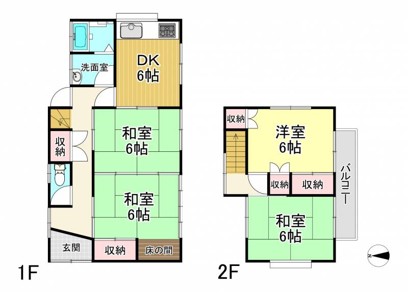 松山市西垣生町 一戸建 の間取り画像