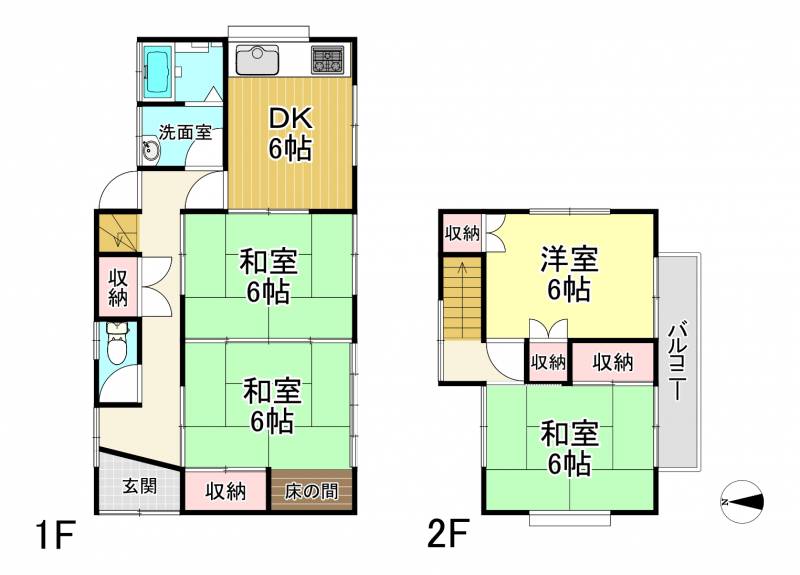 松山市西垣生町 一戸建 の間取り画像