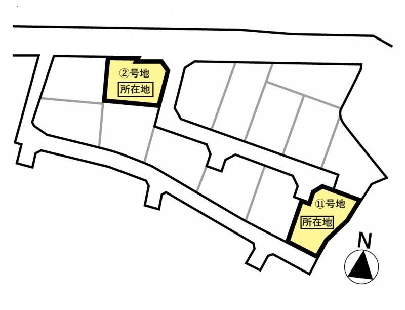 伊予郡砥部町高尾田 砥部町県営団地前14区画分譲地２号地の区画図