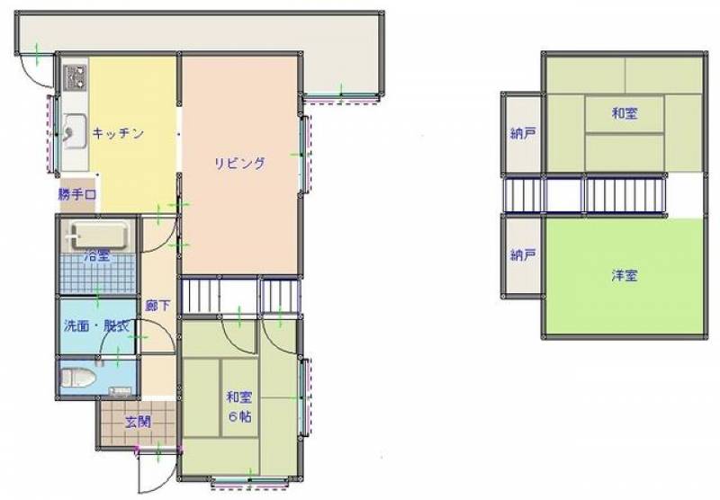 新居浜市萩生 一戸建 の間取り画像