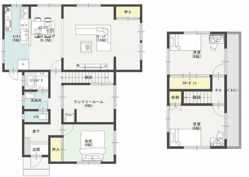 新居浜市宇高町 一戸建 の間取り画像