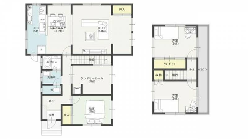 新居浜市宇高町 一戸建 の間取り画像