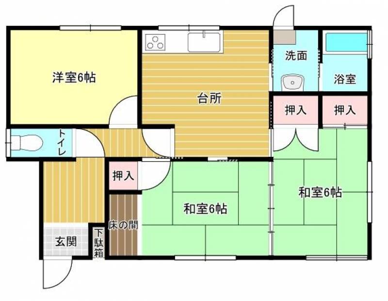 新居浜市田の上 一戸建 の間取り画像