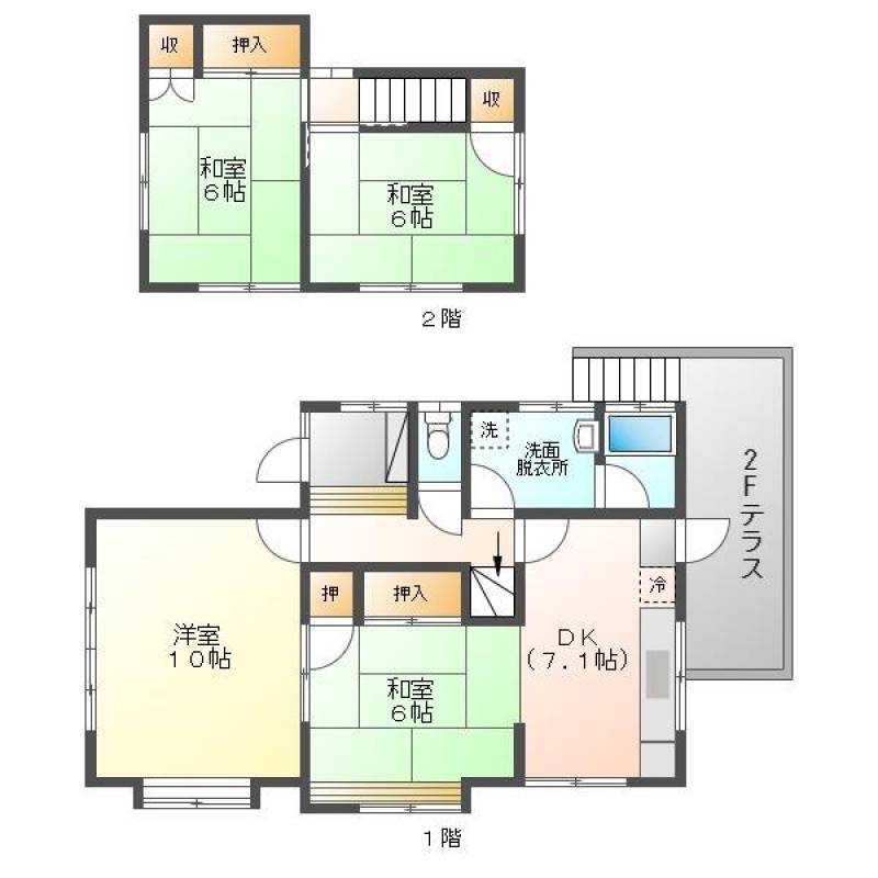 新居浜市萩生 一戸建 の間取り画像