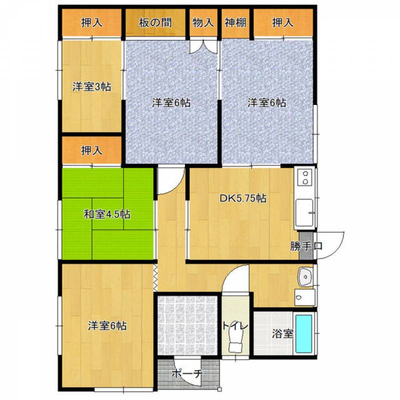 新居浜市萩生 一戸建 の間取り画像