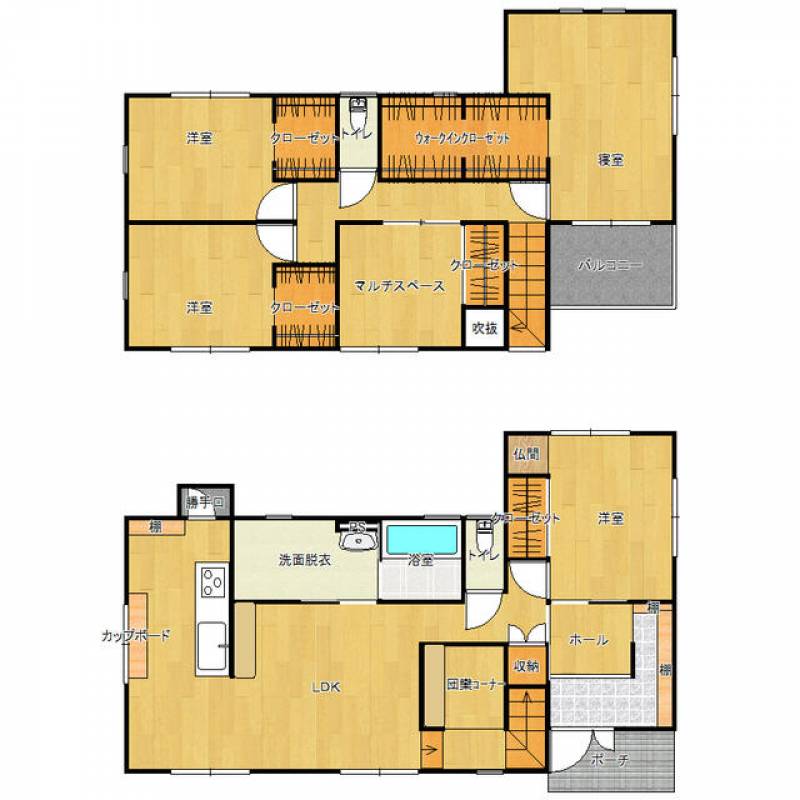 新居浜市田の上 一戸建 の間取り画像