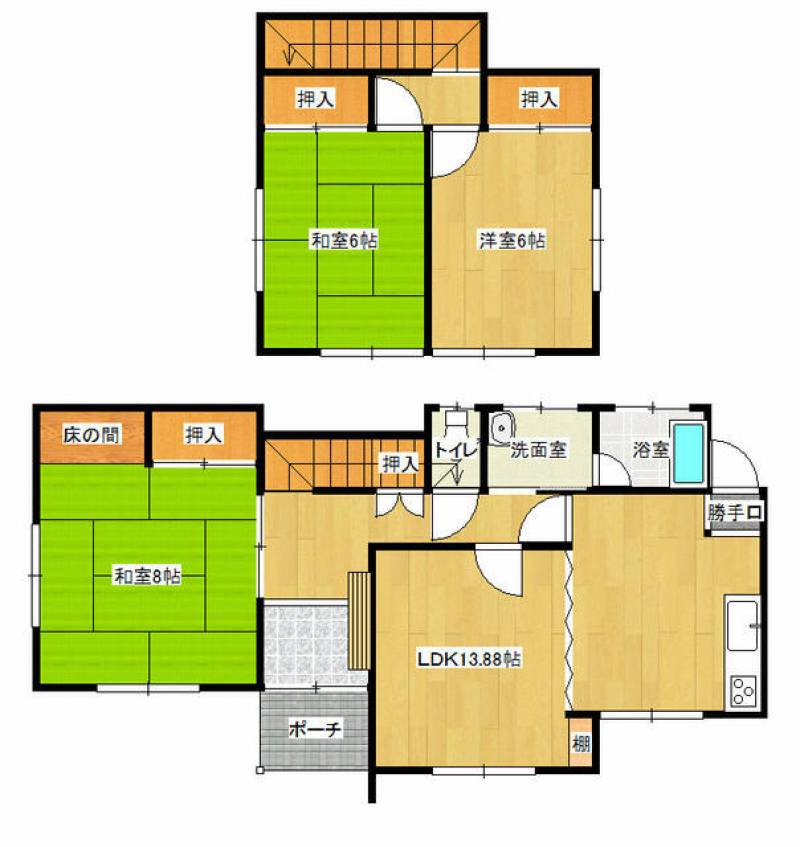 新居浜市船木 一戸建 の間取り画像