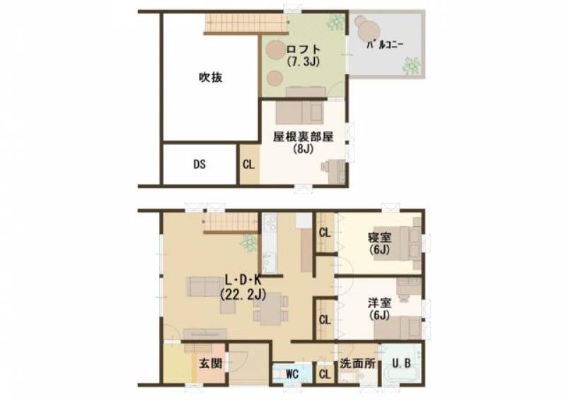 新居浜市西の土居町 一戸建 の間取り画像