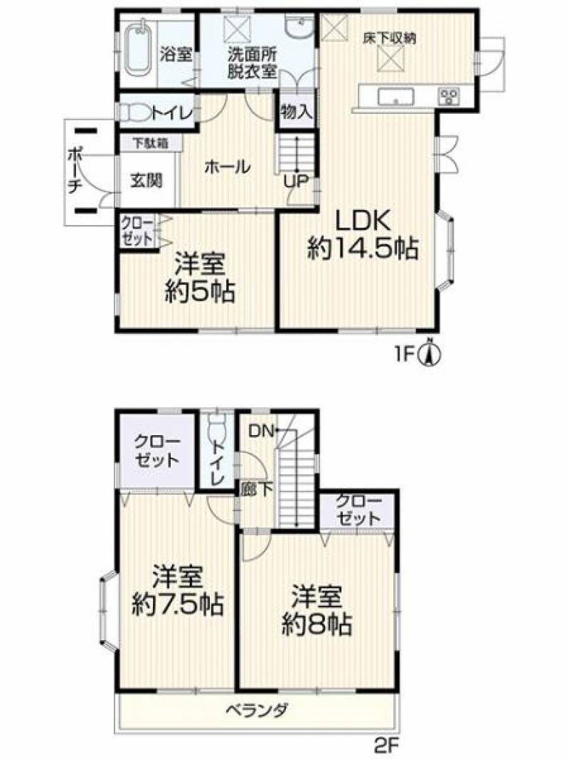 新居浜市萩生 一戸建 の間取り画像