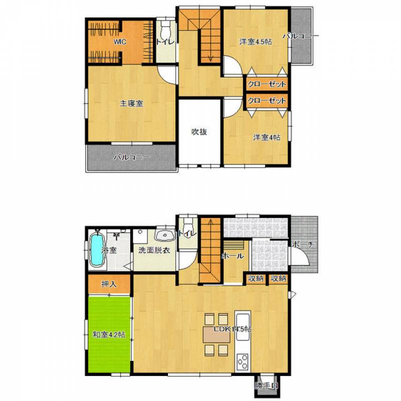 新居浜市船木 一戸建 の間取り画像