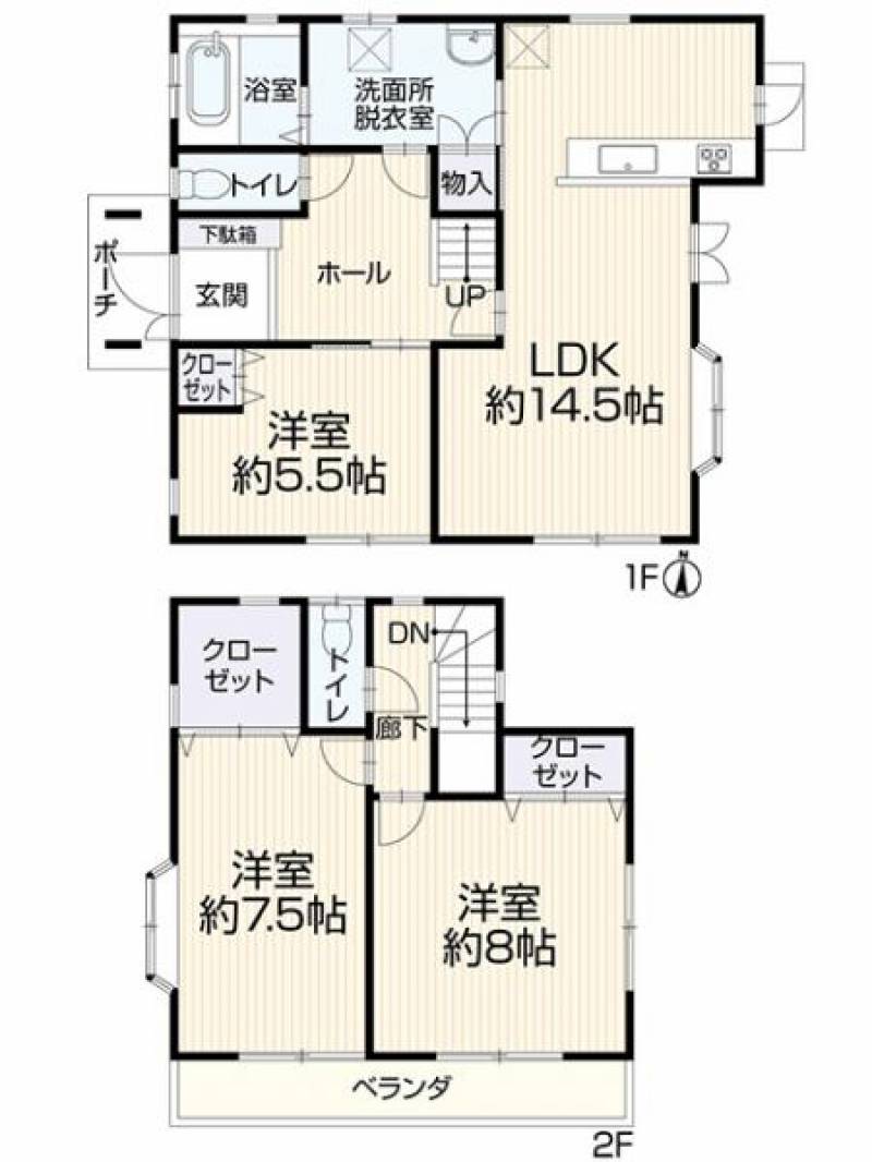 新居浜市萩生 一戸建 の間取り画像