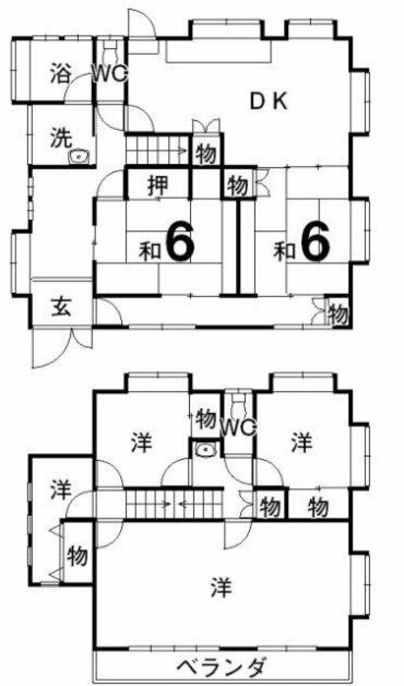 新居浜市松神子 一戸建 の間取り画像