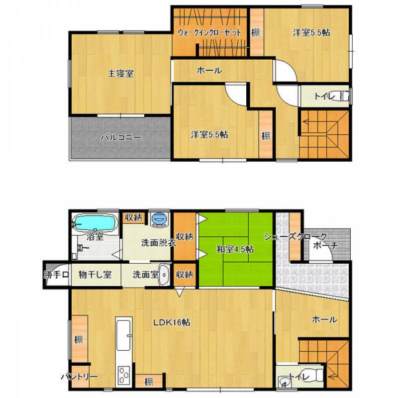 新居浜市萩生 一戸建 の間取り画像