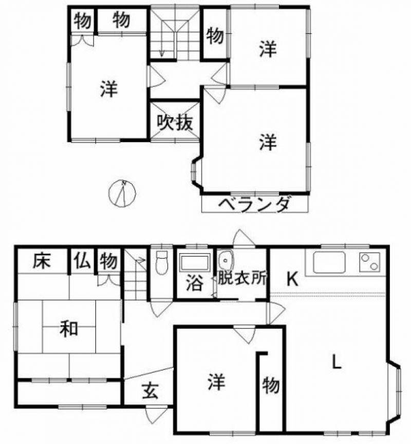 新居浜市北内町 一戸建 の間取り画像