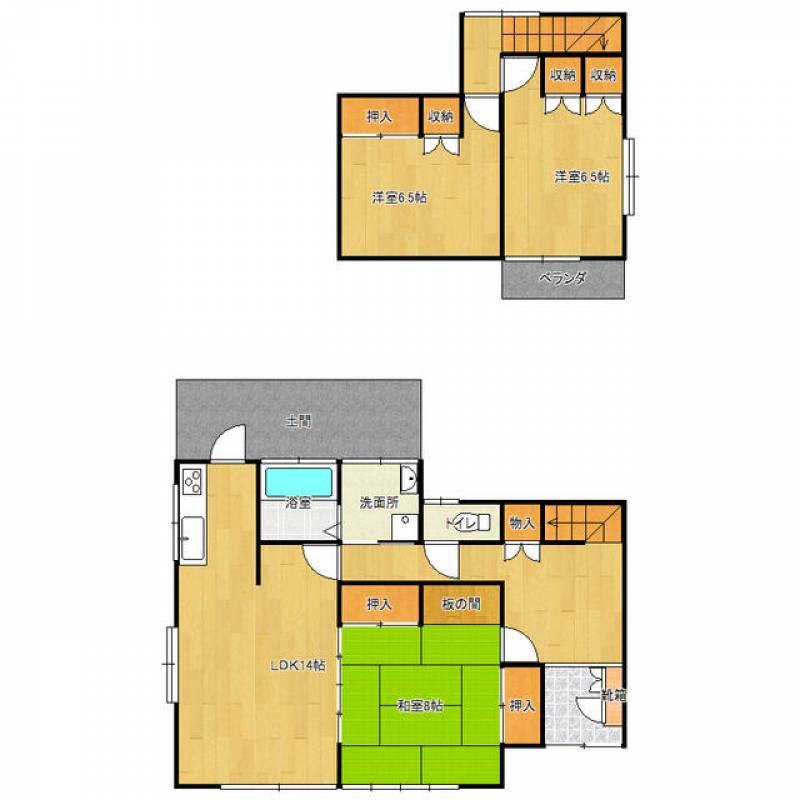 新居浜市萩生 一戸建 の間取り画像