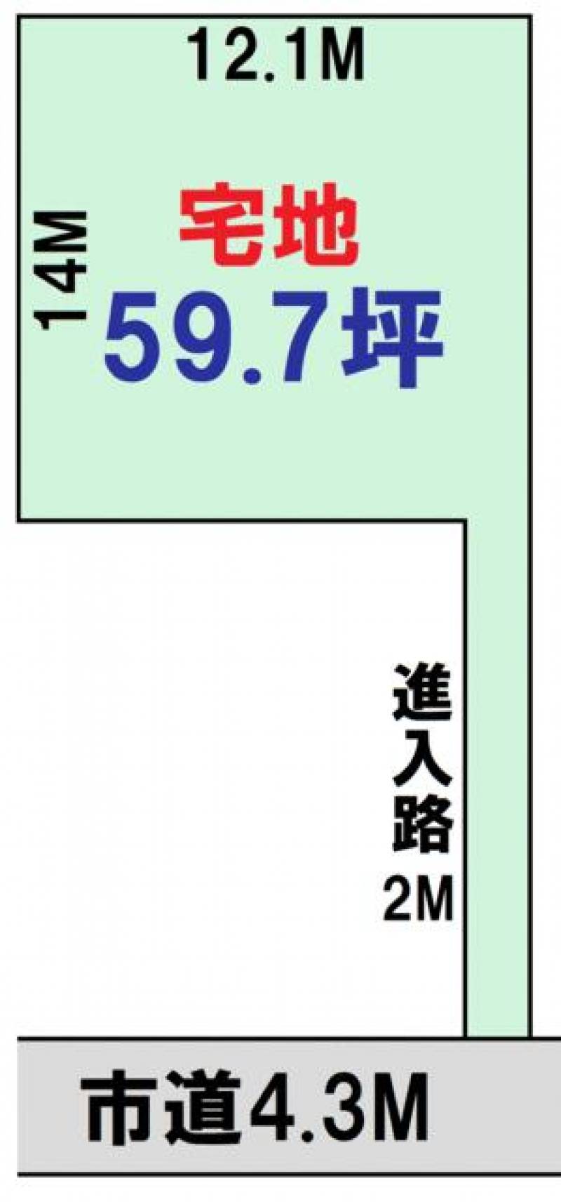 新居浜市田の上  の区画図