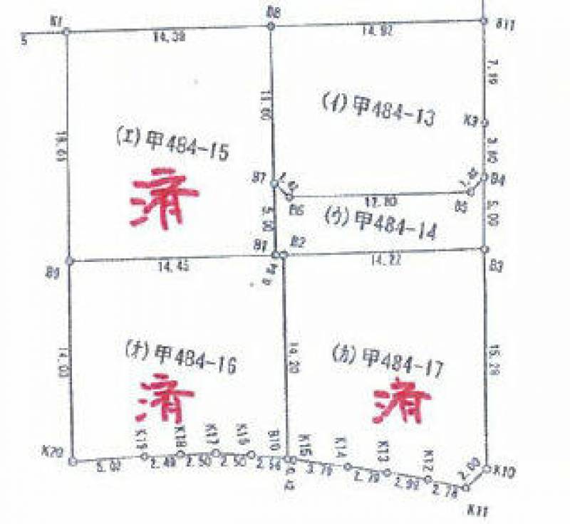 新居浜市八幡  の区画図