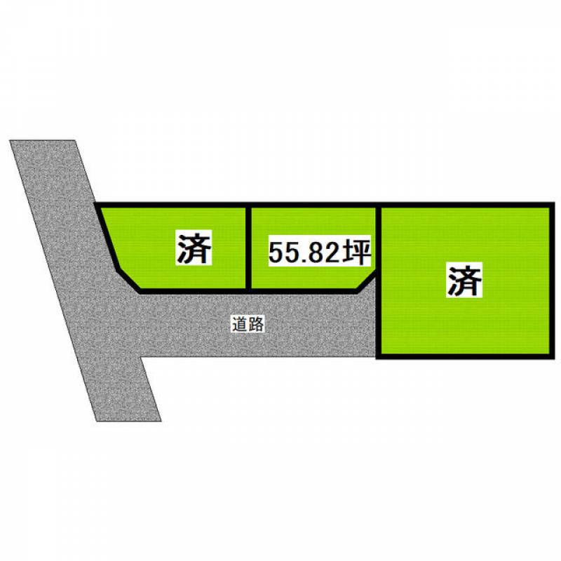 新居浜市田の上  の区画図