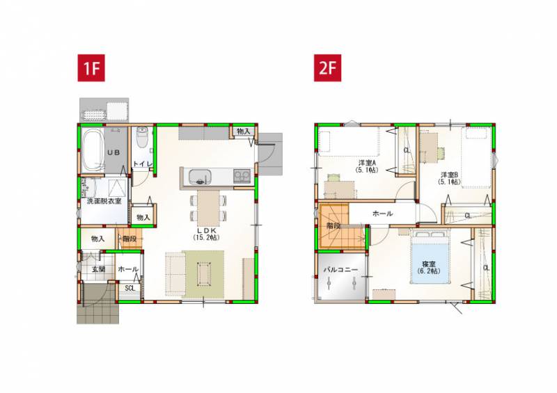 松山市西長戸町 一戸建 の間取り画像