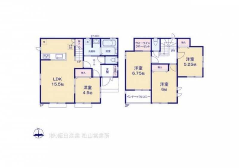 松山市山西町 一戸建 の間取り画像