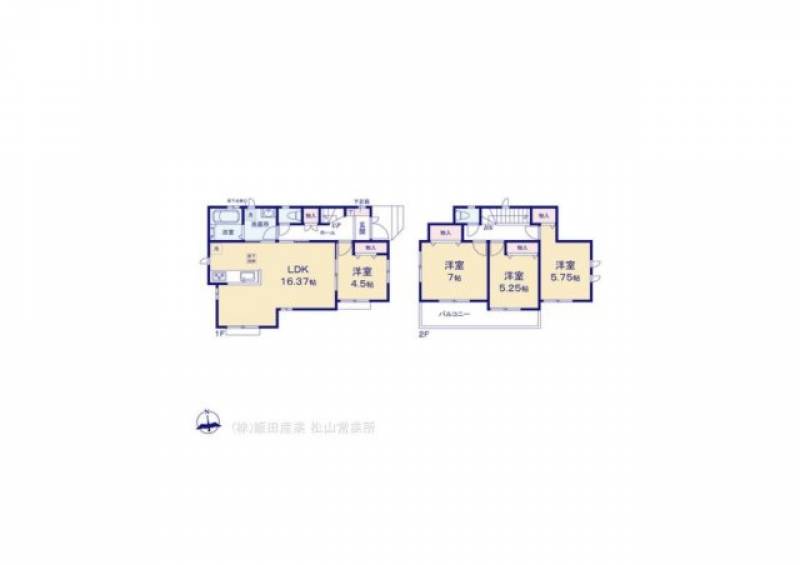 松山市星岡 一戸建 の間取り画像