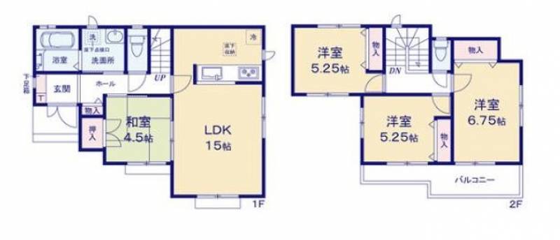 松山市三杉町 一戸建 の間取り画像