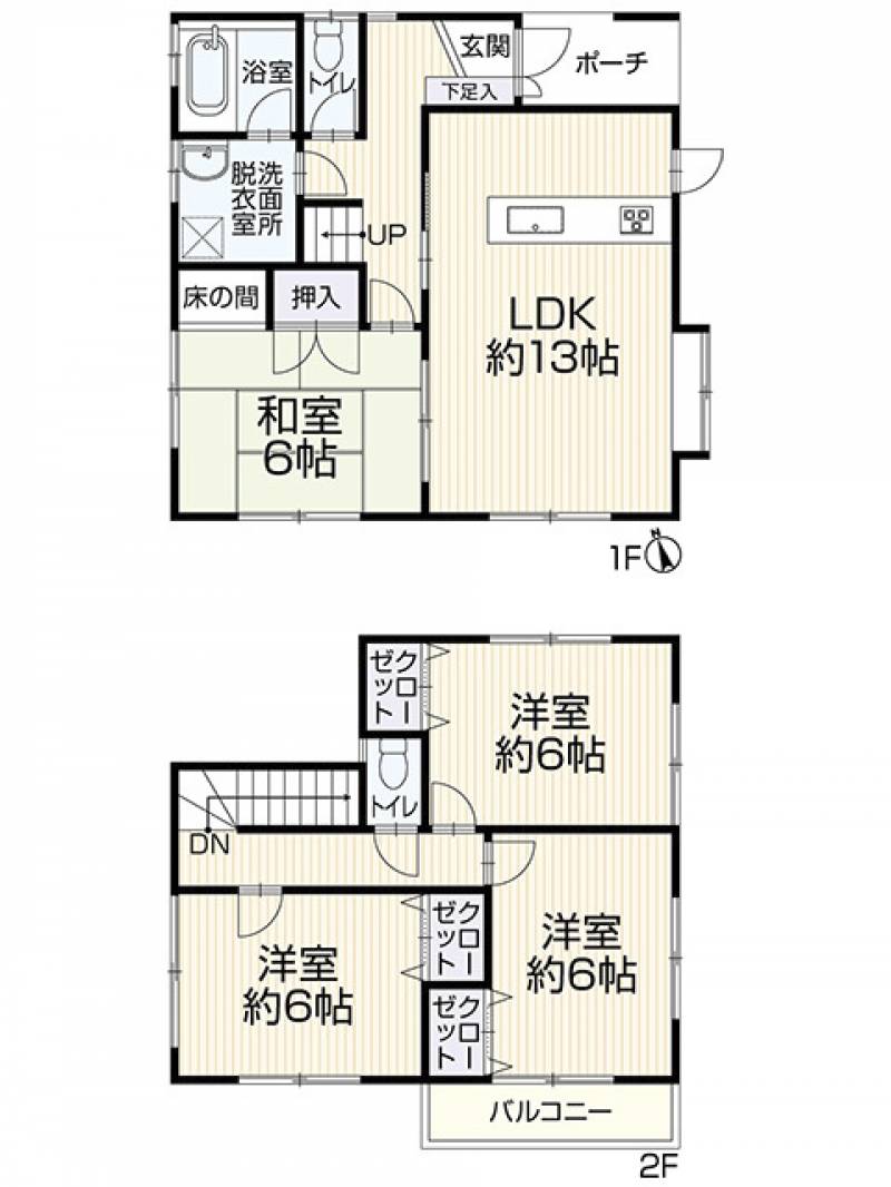 松山市西長戸町 一戸建 の間取り画像