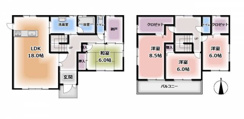 松山市平井町 一戸建 の間取り画像