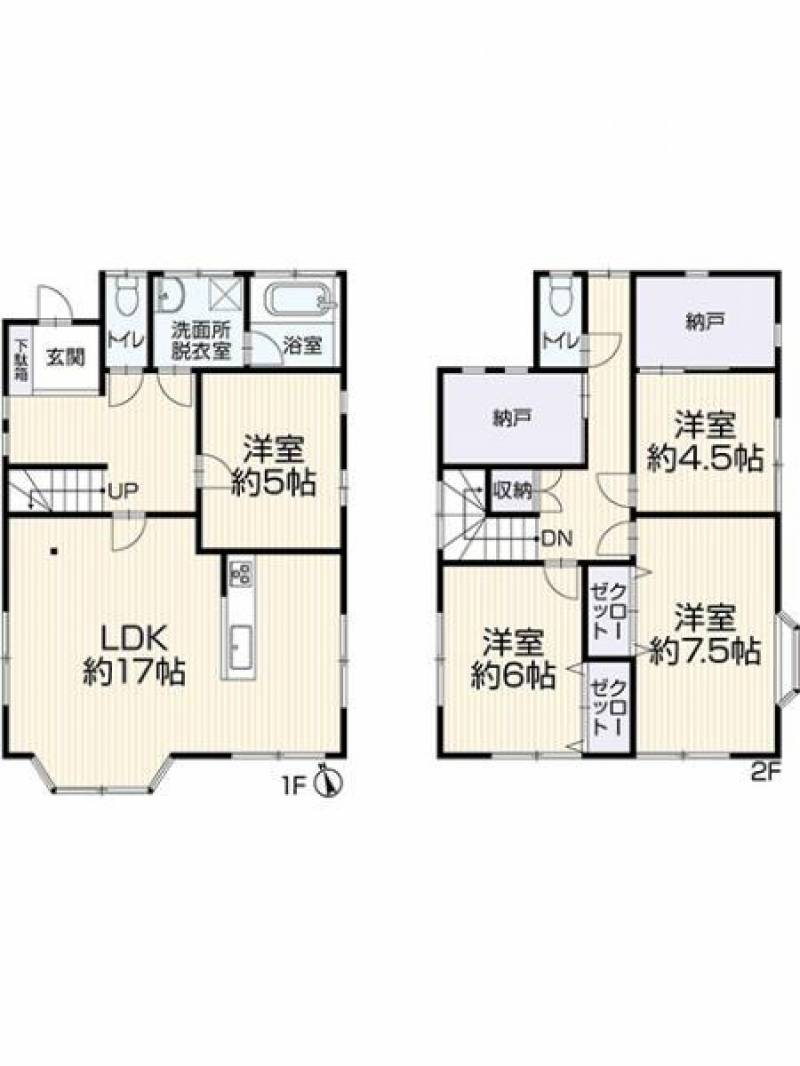 松山市苞木 一戸建 の間取り画像