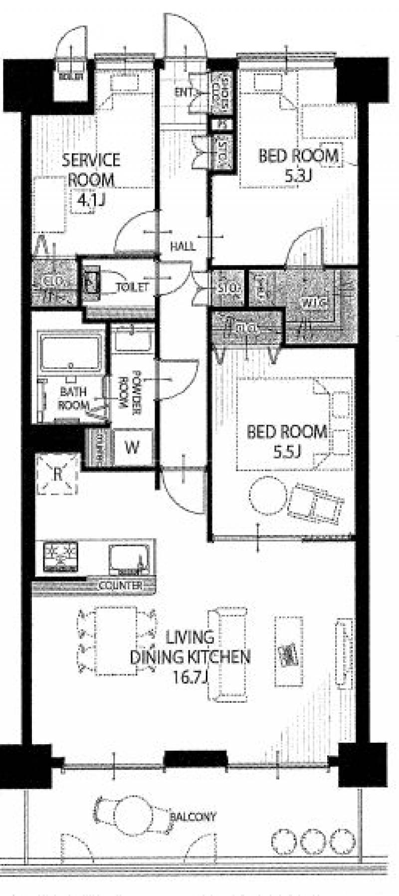 ライオンズマンション松山問屋町 の間取り画像