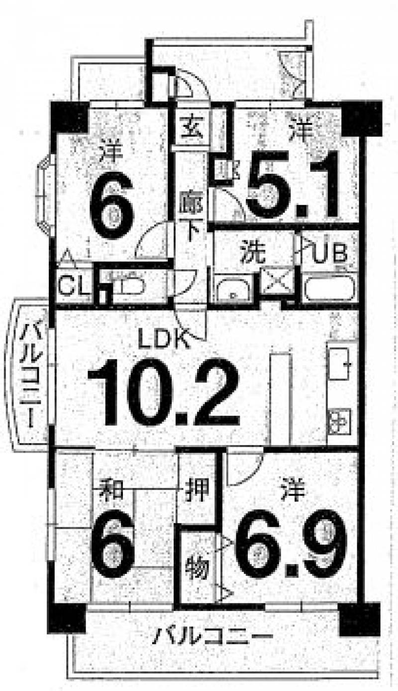 ダイアパレスシャトーヴュー萱町  の間取り画像