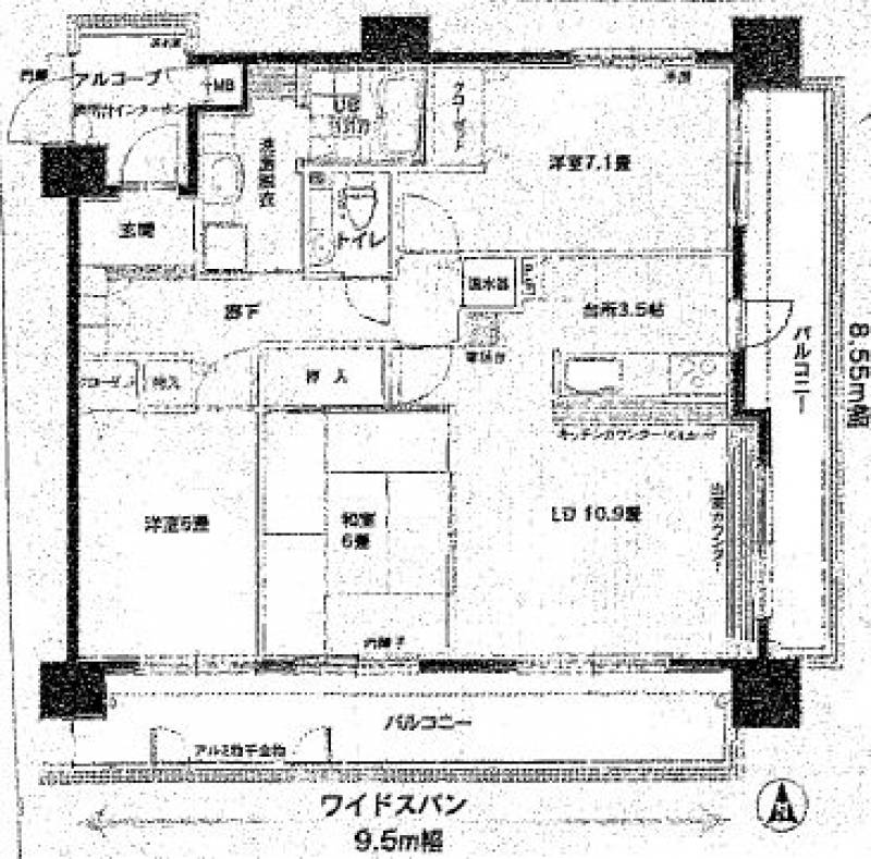 シャルムコート大街道 の間取り画像