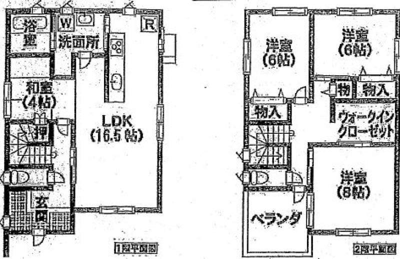 松山市北斎院町 一戸建 の間取り画像