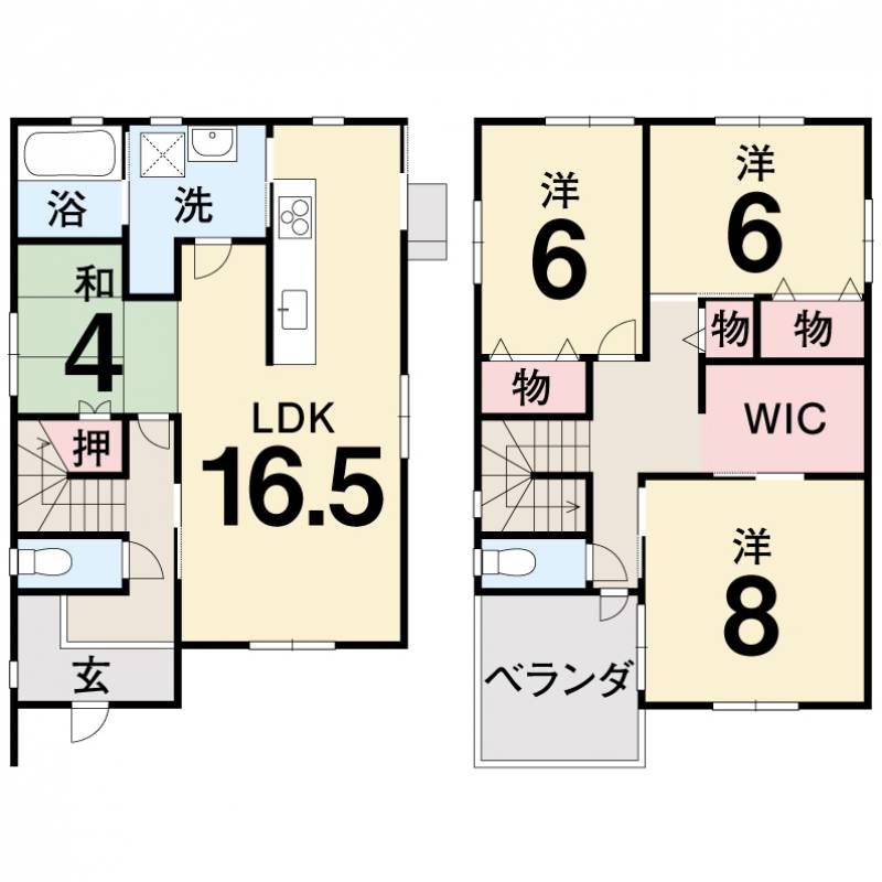 松山市北斎院町 一戸建 の間取り画像