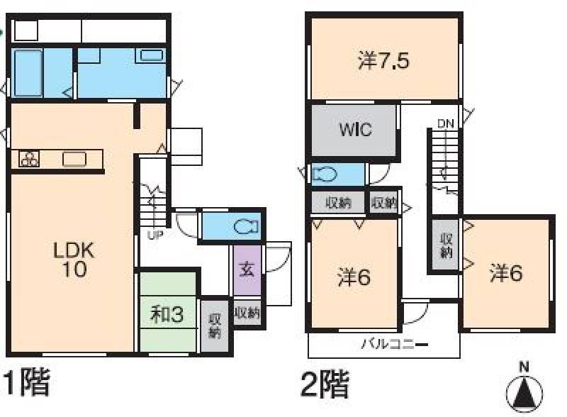 松山市古川西 一戸建 2号地の間取り画像